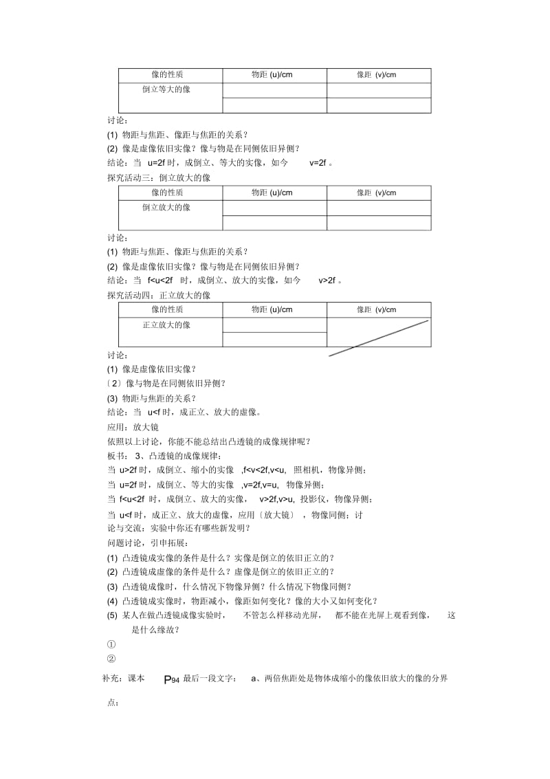 物理初二下苏科版4.3探究凸透镜成像的规律教学设计.docx_第2页