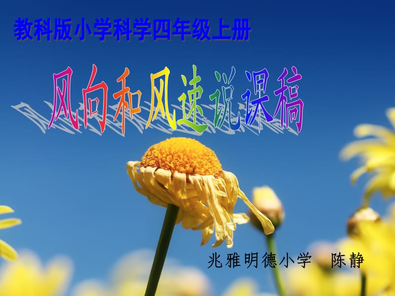 《风向和风速》说课稿PPT演示课件.ppt_第1页