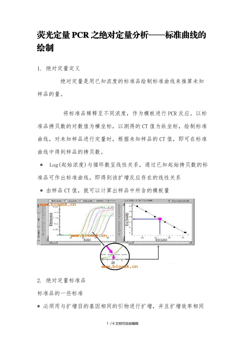 荧光定量PCR之绝对定量分析-标准曲线的绘制.doc_第1页