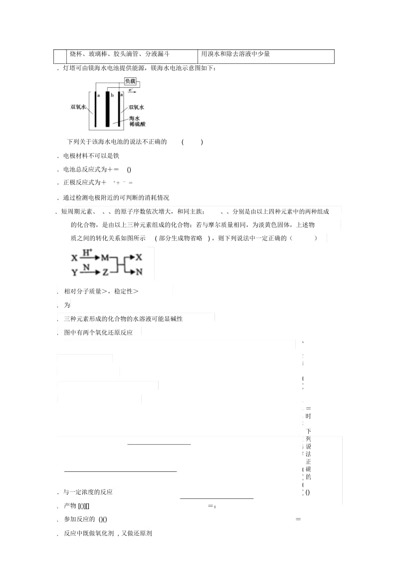 内蒙古北方重工业集团有限公司第三中学2019届高三化学第二次模拟考试试题.docx_第2页