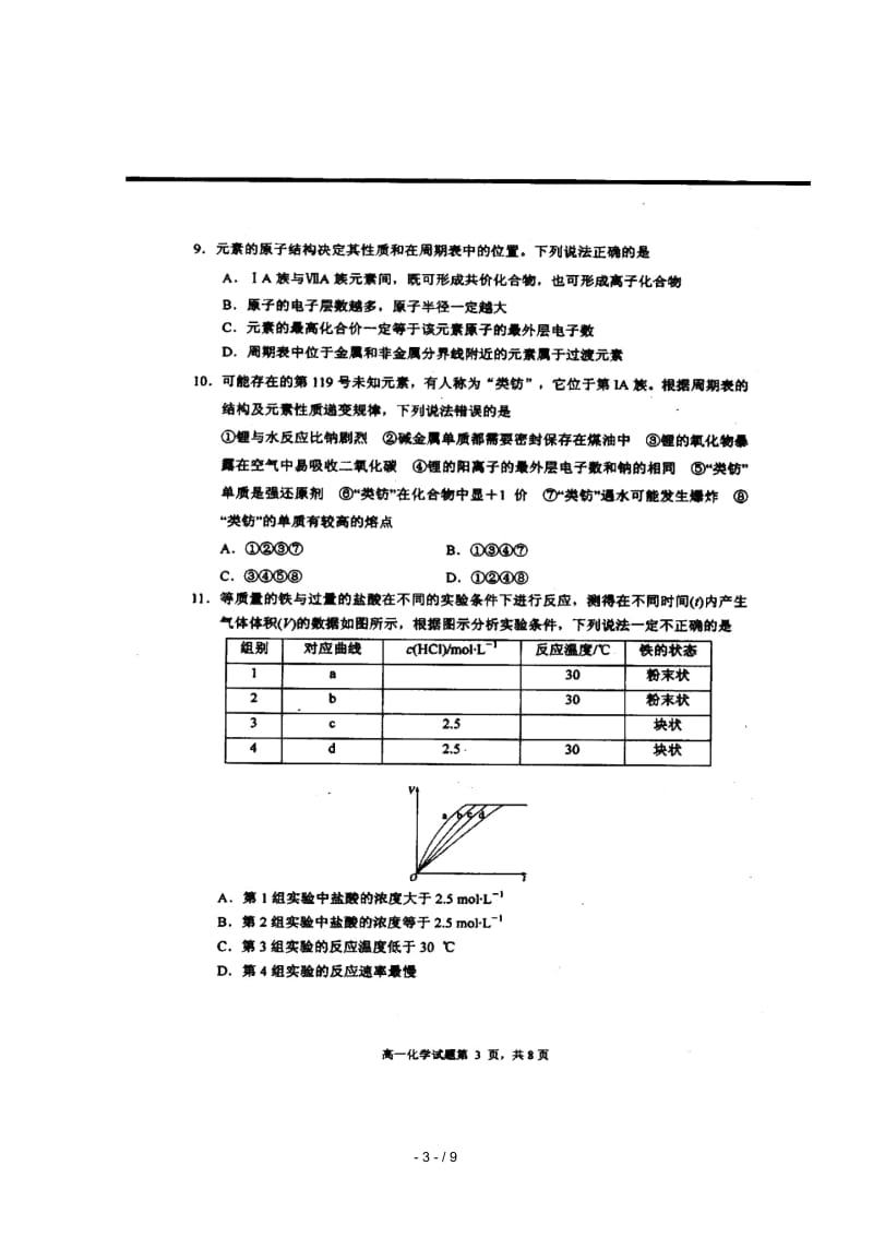 山东省莒县第二中学2017_2018学年高一化学下学期期中试题(扫描版).docx_第3页