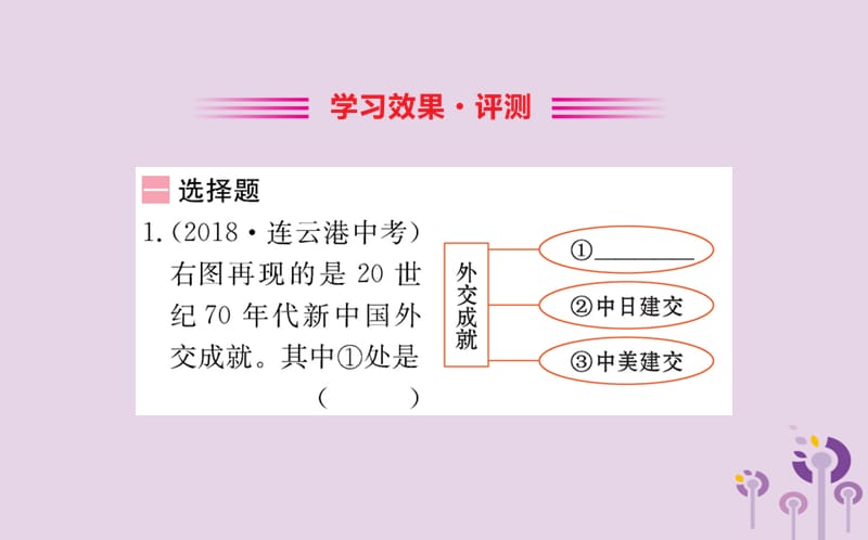 八年级历史下册 第五单元 国防建设与外交成就 5.17一课一练习题课件 （新版）新人教版.ppt_第2页