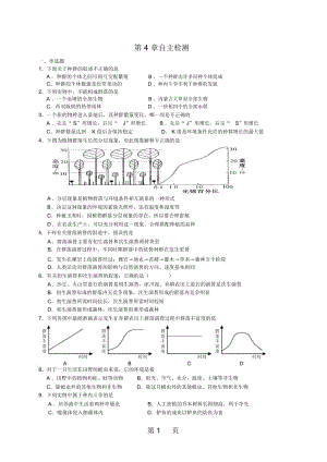 江苏省南通中学高中生物必修三(无答案)：第4章种群和群落自主检测.docx