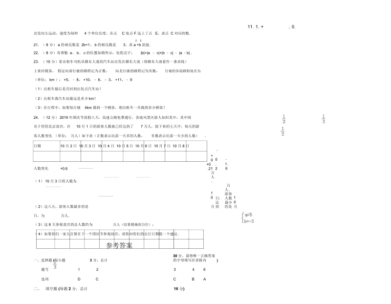 浙教版数学七年级上册第1章《有理数》单元测试卷(有答案).docx_第3页