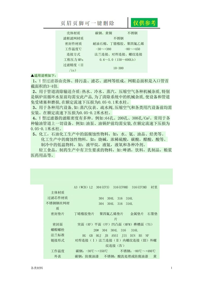 Y型过滤器技术参数[苍松书屋].doc_第1页