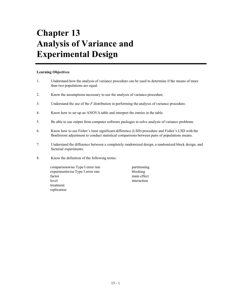 商务与经济统计习题答案（第8版中文版）SBE8-SM13.doc_第1页