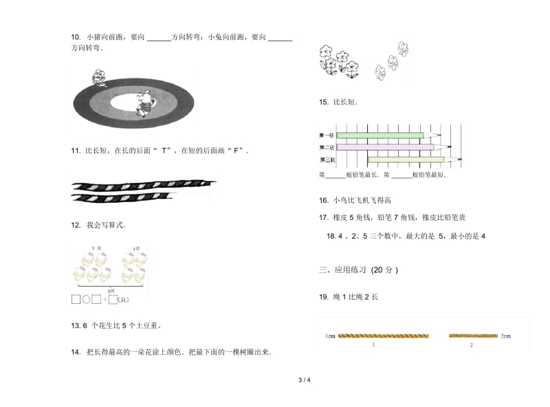 竞赛练习题一年级上学期数学二单元试卷.docx_第3页