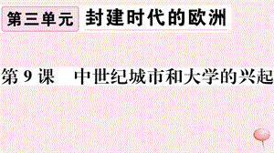 （江西专版）2019秋九年级历史上册 第三单元 封建时代的欧洲 第9课 中世纪城市和大学的兴起习题课件 新人教版.ppt