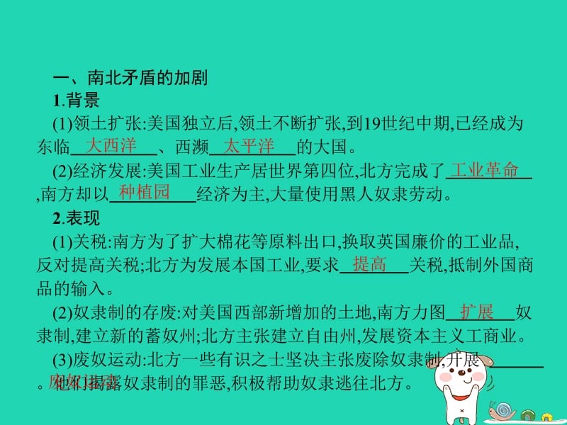 （福建专版）2019春九年级历史下册 第1单元 殖民地人民的反抗与资本主义制度的扩展 第3课 美国内战课件 新人教版.pptx_第2页