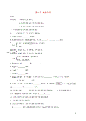 七年级生物上册 第3单元 生物圈中的绿色植物 第5章 绿色开花植物的生活方式 第1节 光合作用（第2课时）导学案（新版）北师大版.doc