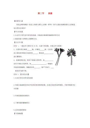 八年级生物上册 第五单元 第四章 第三节 真菌导学案（无答案）（新版）新人教版.doc
