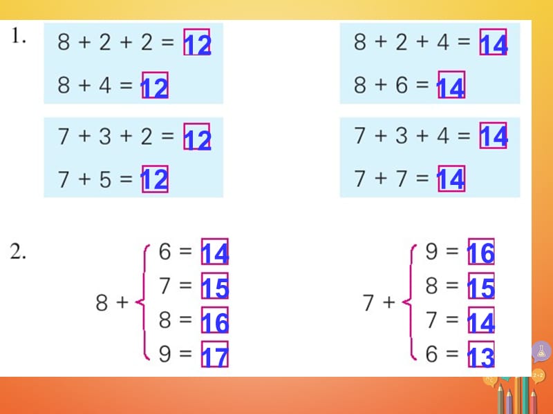 一年级数学上册 第10单元《20以内的进位加法》《练习十二》课件 苏教版.ppt_第2页