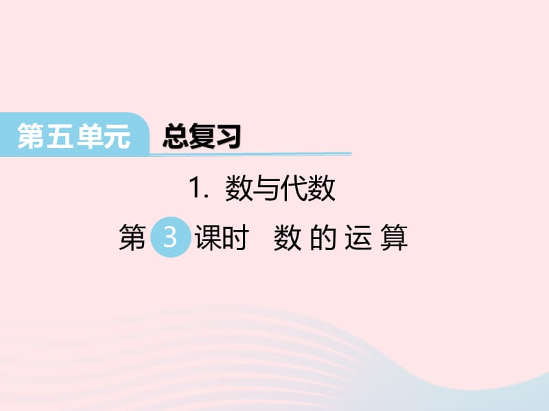 2020春六年级数学下册 第五单元 总复习 数与代数 第3课时 数的运算课件 西师大版.ppt_第1页