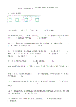 苏教版六年级数学下册数与代数 数的认识提优练习(1).docx