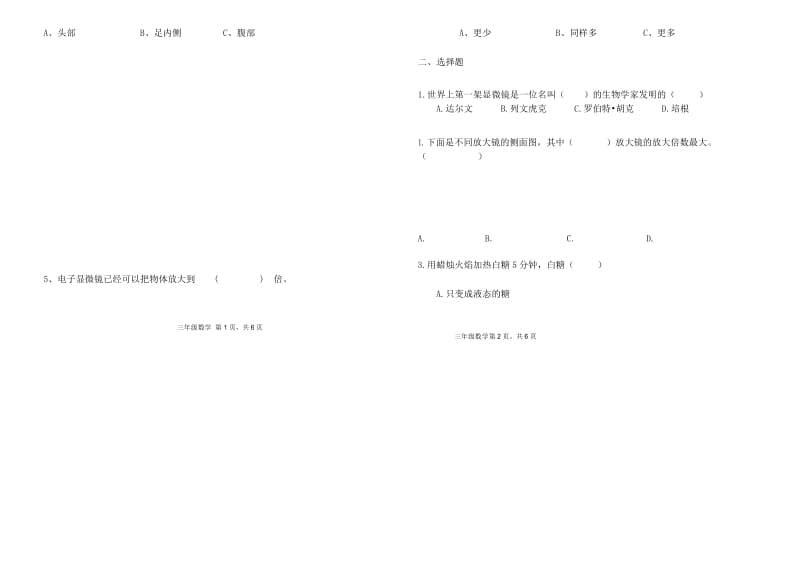 大象版六年级科学下册测试题.docx_第2页