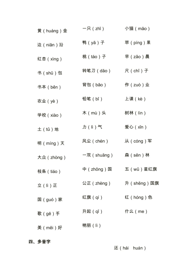 最新部编版小学语文一年级上册第五单元知识梳理.docx_第3页