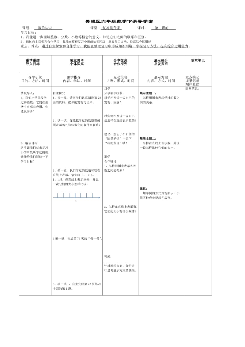 六年级数学下册整理和复习《数的认识》导学案.doc_第1页