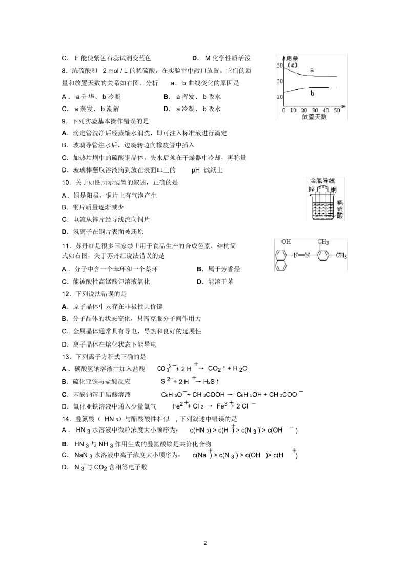 2005年全国普通高等学校招生考试化学上海.docx_第2页