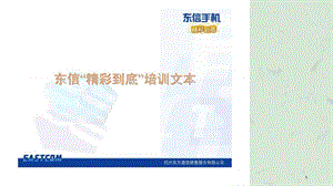 杭州东方通信销售服务有限公司东信“精彩到底”培训文本课件.ppt