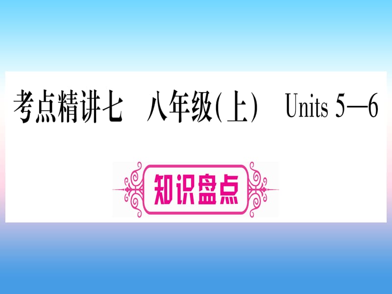 甘肃省2019中考英语 第一篇 教材系统复习 考点精讲7 八上 Units 5-6课件 （新版）冀教版.ppt_第1页