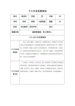 钱圣华个人专业发展规划.docx