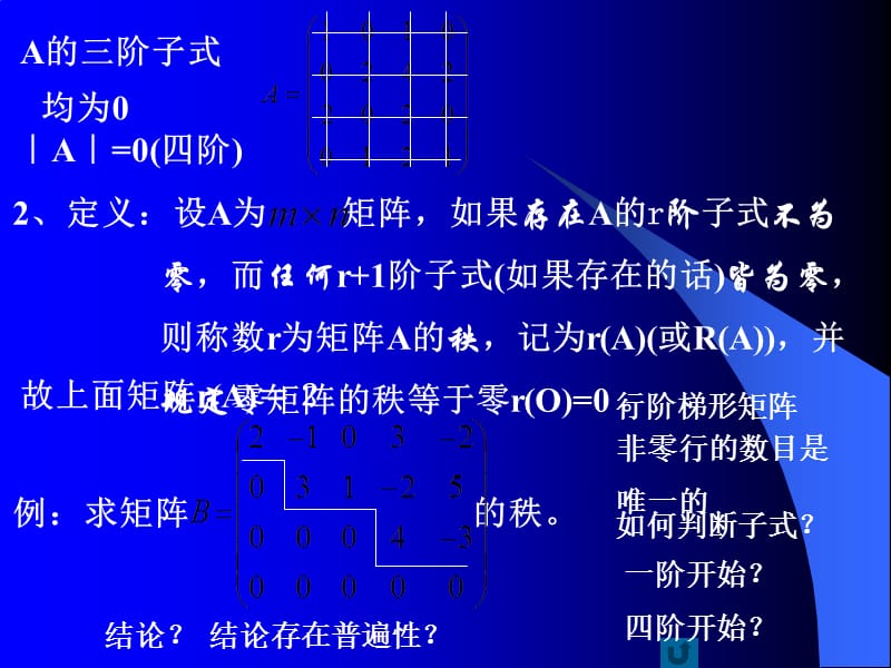 线性代数复习（广东外语外贸大学）2.6矩阵的秩.ppt_第2页