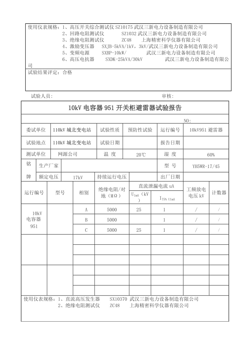 10kV电气试验报告.doc_第3页