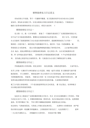 销售助理实习日记范文.docx