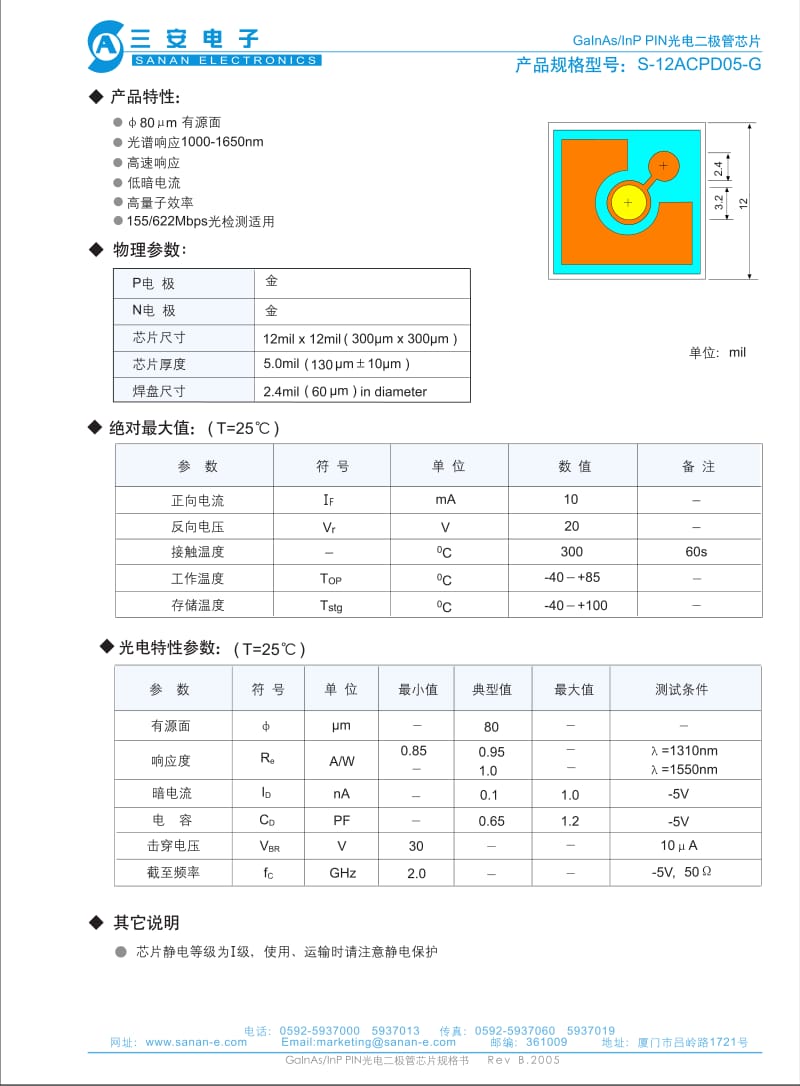 三安光电PIN光电二极管芯片规格书1.pdf_第3页