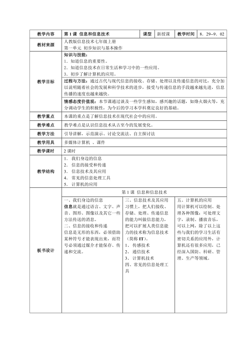 第1课 信息和信息技术教学设计.doc_第1页