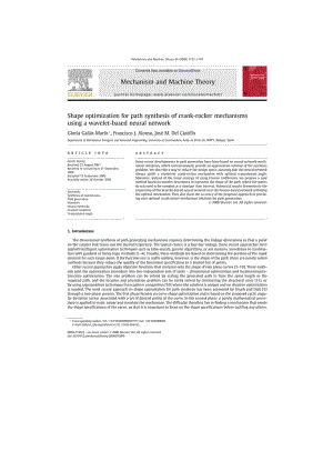 Shape optimization for path synthesis of crankrocker mechanisms using a waveletbased neural network.doc