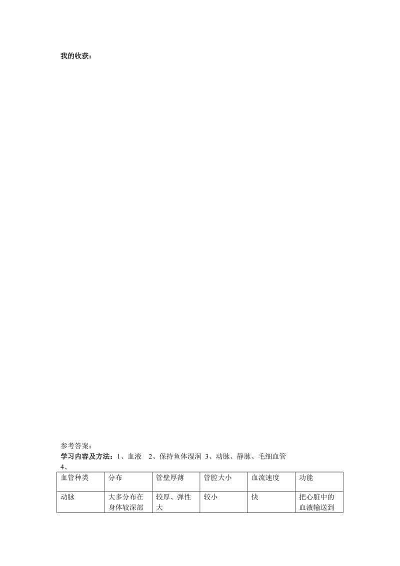 济南版初中生物七年级下册《物质运输的器官》精品导学案.doc_第3页