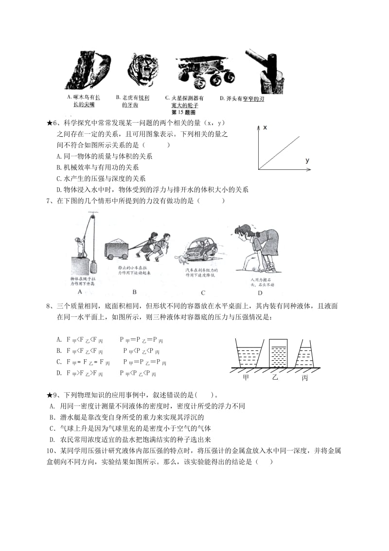 新课标沪科版八年级物理下学期期末精品试题　附答案.doc_第2页