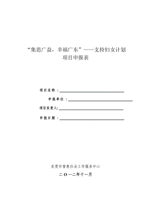 《“集思广益幸福广东”——支持妇女计划》项目申请表.doc