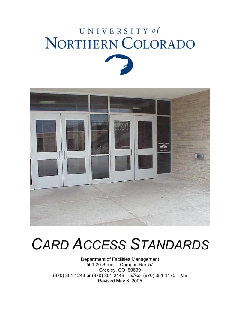 Card Access StandardsUniversity of Northern Colorado.doc_第1页