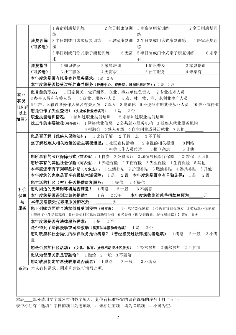 《残疾人基本情况调查表》.doc_第2页