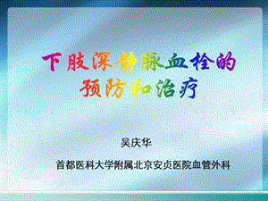 下肢深静脉血栓的预防和治疗.ppt