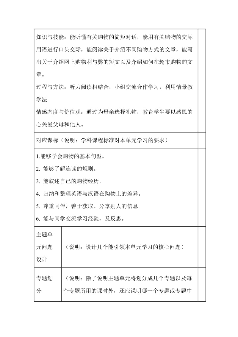 初中英语《Module5 Shopping》单元教学设计以及思维导图.doc_第3页