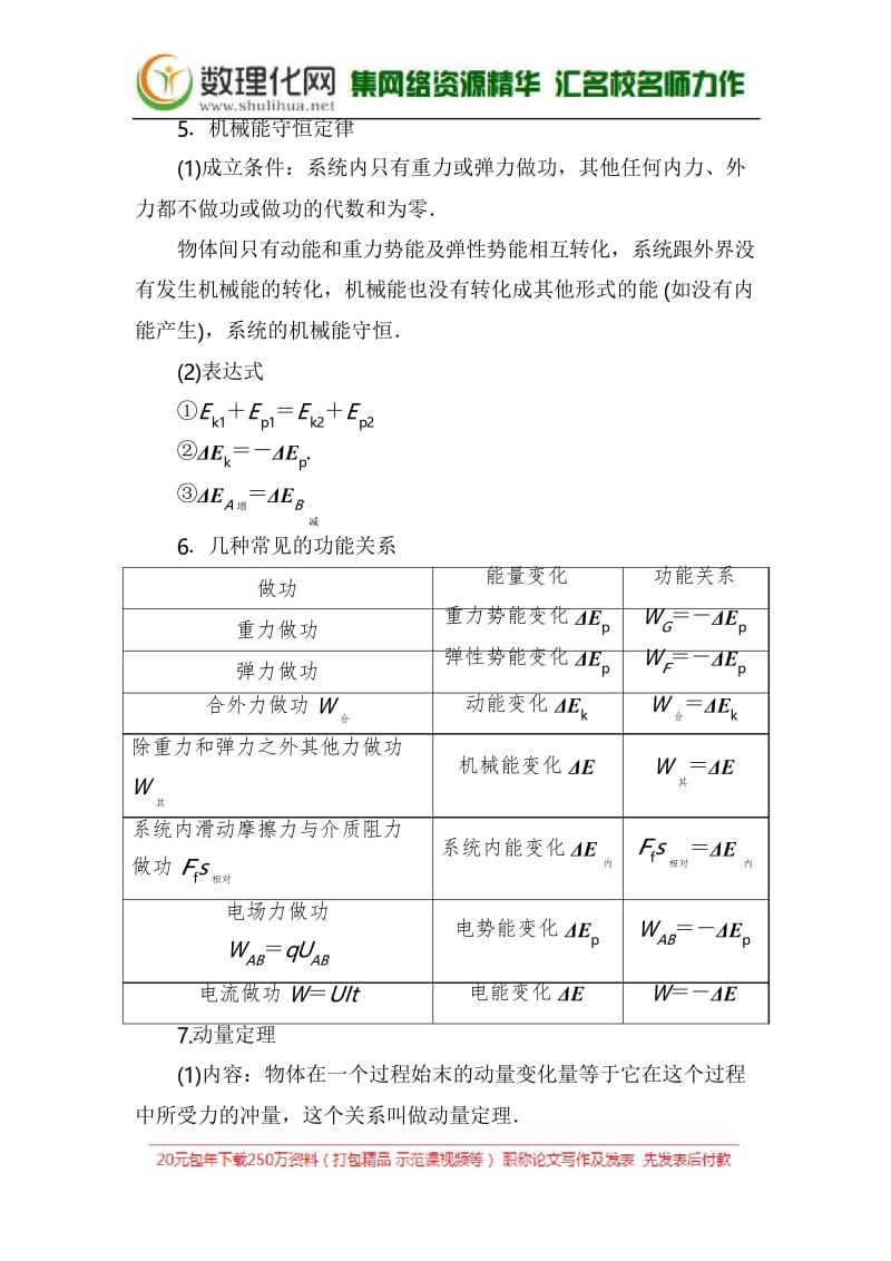 2019年高考物理冲刺大二轮练习：考前知识回扣 考前第7天.docx_第2页