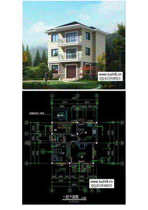 几套农村自建三层房屋设计图纸及效果图【推荐】 .doc