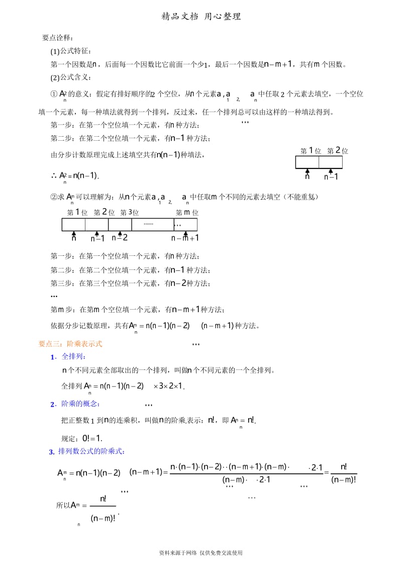 人教版高中数学【选修2-3】[知识点整理及重点题型梳理] 排列(理)(基础).docx_第2页