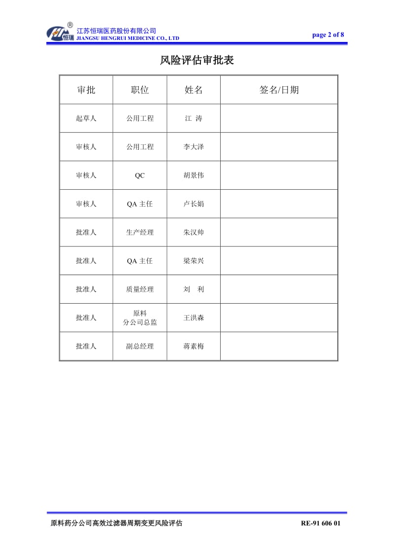 原料药车间高效过滤器更换周期变更风险评估.docx_第2页