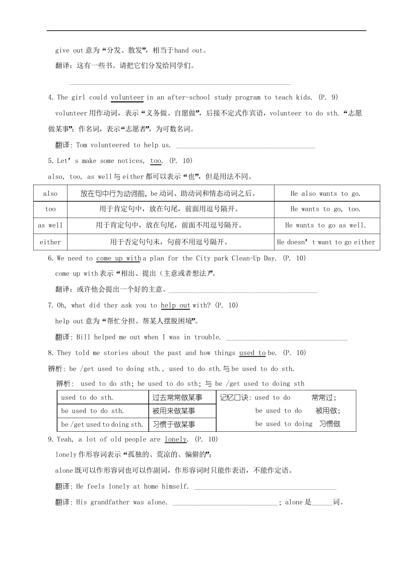 人教新目标版八年级英语下册Unit2I’llhelptocleanupthecityparks短语语法知识点汇总.docx_第2页