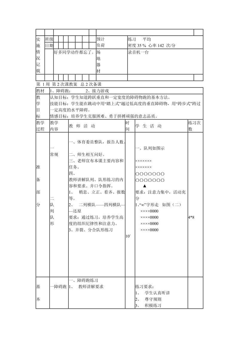 八年级上学期体育备课教案1.doc_第3页