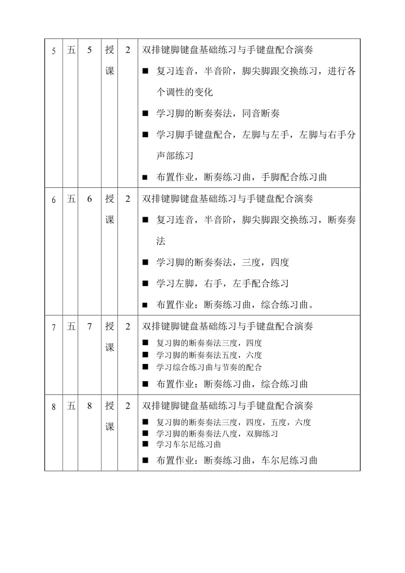 双排键小课课程教学日历.doc_第2页