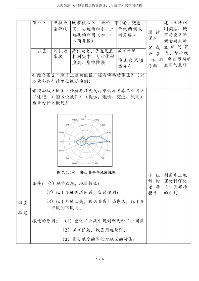 人教版高中地理必修二教案设计：2.1城市内部空间结构.docx_第2页