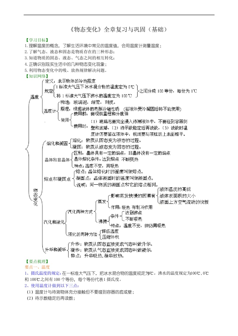 八年级上册物理之《物态变化》全章复习与巩固(基础)知识讲解.docx_第1页