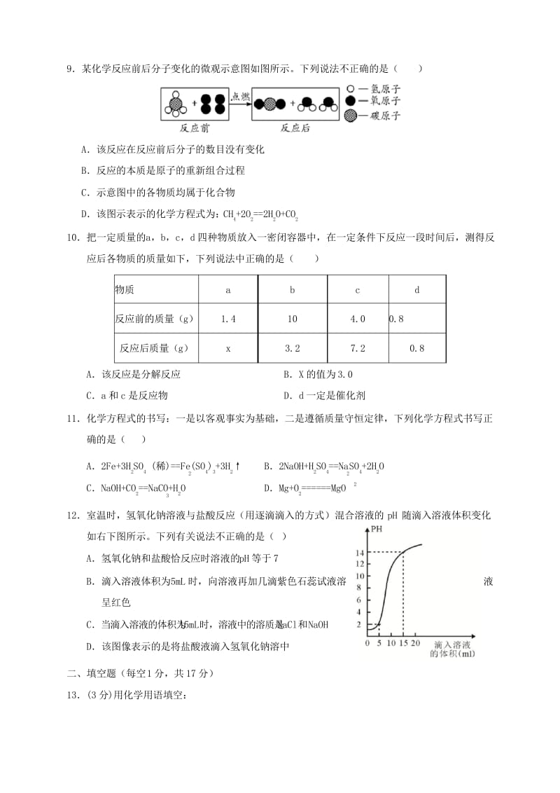 四川省广安市岳池县2019届中考化学第三次模拟考试试题.docx_第2页