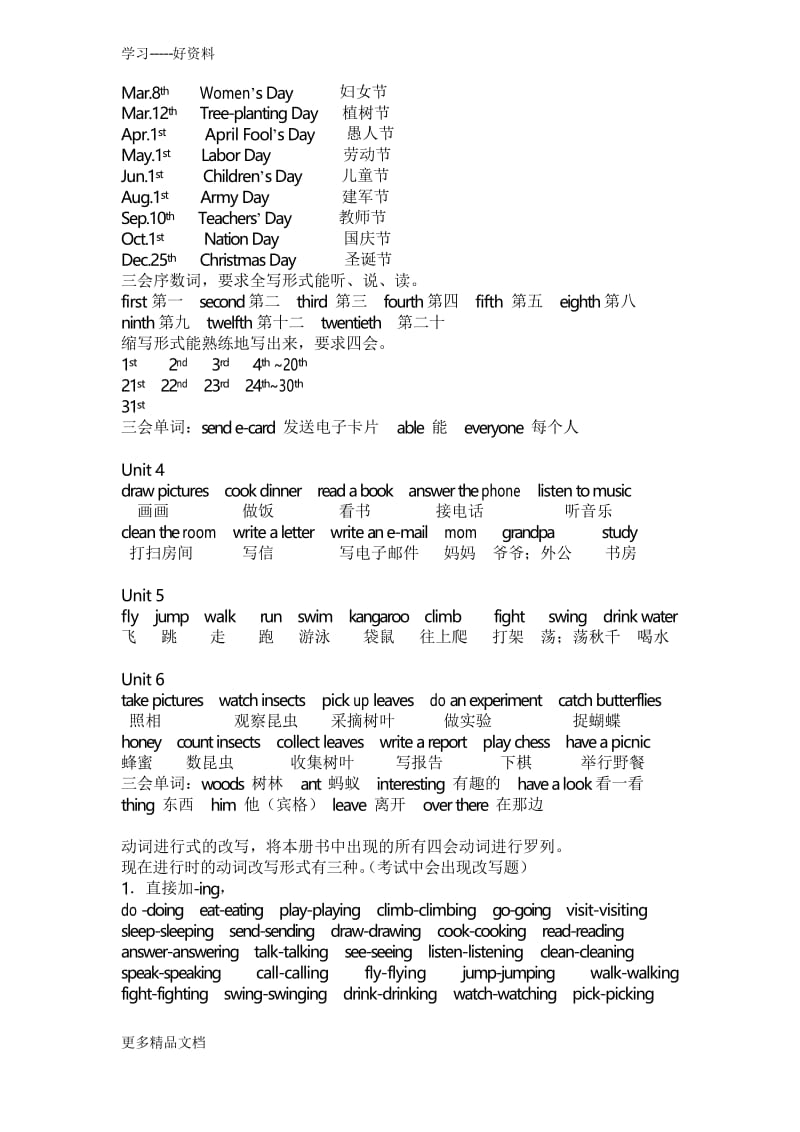 最新PEP五年级(下册)英语重点单词句型整理.docx_第2页