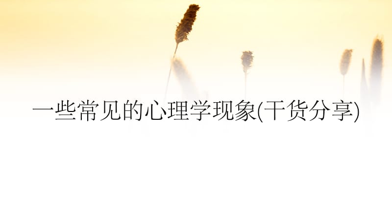 一些常见的心理学现象(干货分享).ppt_第1页